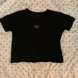 Black butterfly shirt from Hollister